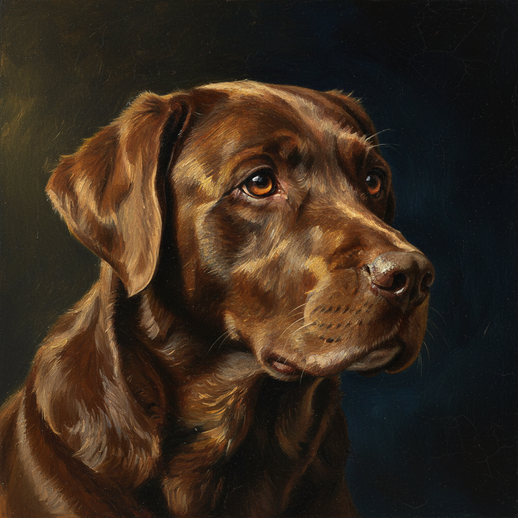 Chocolate labrador memorial portrait